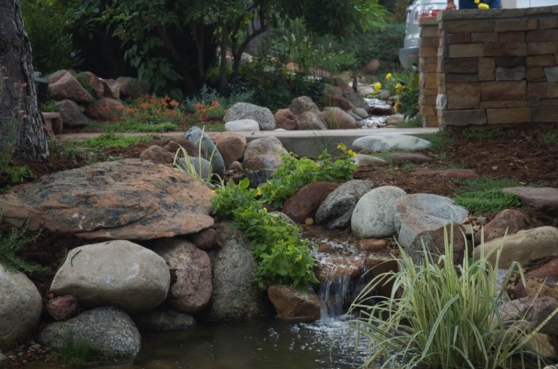 Boulder Stream into Pond
